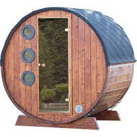 Wolff Finnhaus Saunafass Mini 160 naturbelassen Schwarz Komplett montiert