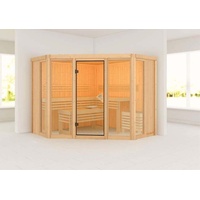 Karibu Sauna Alcinda 2 Superior mit Eckeinstieg 68 mm