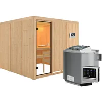 Karibu Sauna Arvika inkl. 9 kW Bio-Ofen ext. Strg.,