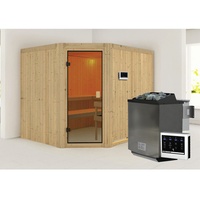 Karibu Sauna Horna inkl. 9 kW Bioofen ext. Strg.,