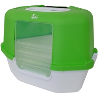 Catit Katzentoilette mit Abdeckung für Katzen, Ecktoilette, 56 x