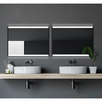 Talos Black Shine Badspiegel mit Beleuchtung Matt schwarz 80