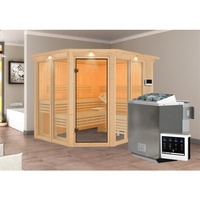 Karibu Sauna Ainur 3 mit Eckeinstieg 68 mm Inkl.