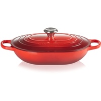 Le Creuset Signature Oblong Bräter 31 cm oval kirschrot