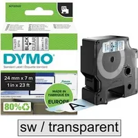 Dymo D1 24mm x 7m schwarz/transparent