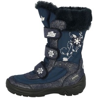 LICO Mary V Mädchen Schneestiefel, Marine/ Silber, 32