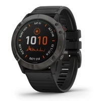 Garmin fenix 6X Pro Solar titan mit schwarzem Armband