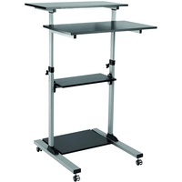 Logilink BP0070 Silber BP0070 Farbe der Tischplatte: Schwarz höhenverstellb