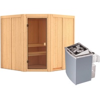 Karibu Sauna Kotka inkl. 9 kW Ofen integr. Strg.,