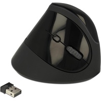 DeLock Ergonomische USB Maus vertikal schwarz, kabellos, USB 12599
