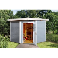 Weka Gartenhaus 229 2,39 x 2,35 m grau