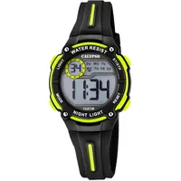 Calypso K6068/5 32,9 mm Kunststoffgehäuse Schwarz/Gelb Silikonarmband Gelb onesize