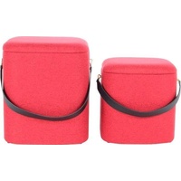 Kayoom Hocker Arabella 225 2-er Set rot / Schwarz