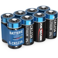Ansmann CR123A 3V Lithium Batterie, 8 Stück, 1500mAh, Einwegbatterie