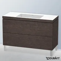 Duravit L-Cube Waschtischunterschrank mit 2 Auszüge, ohne Hahnloch, Eiche
