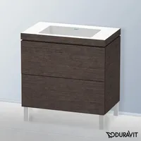 Duravit L-Cube Waschtischunterschrank mit 2 Auszüge, ohne Hahnloch, Eiche