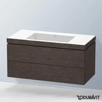 Duravit L-Cube Waschtischunterschrank mit 2 Schubkästen ohne Hahnloch, Eiche
