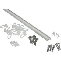 GARDINIA Aluminiumschiene 13 mm, 1-läufige Vorhangschiene, Inklusive Zubehör, Länge: