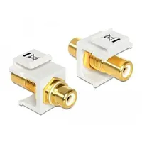 DeLock Keystone Cinch Buchse > Cinch Buchse vergoldet Weiss