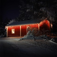 ECD Germany LED-Lichterkette Vorhang,180 LEDs, Warmweiß IP44, 230 V,