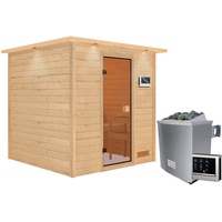 Karibu Sauna Jara - 38 mm Bronzierte Ganzglastür Inkl.