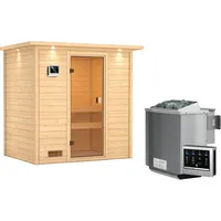Karibu Sauna Selena - 38 mm Bronzierte Ganzglastür Inkl.