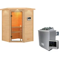 Karibu Sauna Antonia - 38 mm Bronzierte Ganzglastür Inkl.