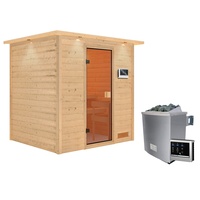 Karibu Sauna Adelina - 38 mm Bronzierte Ganzglastür Inkl.