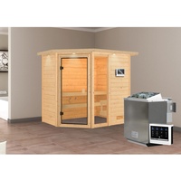 Karibu Jada inkl. 9 kW Bio-Kombiofen + ext. Steuerung