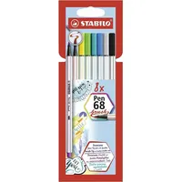 Stabilo Pen 68 brush 8 St. mehrfarbig