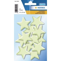 Herma Leuchtaufkleber Stern mini, leuchtgrün, 12 Etiketten