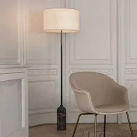 GUBI Gravity Stehleuchte Schirm Leinen/Fuß Marmor grau