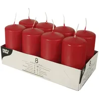 Papstar Stumpenkerze 10 x 5 cm 8 St. rot