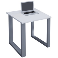 VCM my office Lona Schreibtisch weiß quadratisch, U-Fuß-Gestell silber