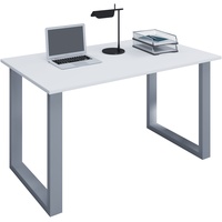 VCM my office Lona Schreibtisch weiß rechteckig, U-Fuß-Gestell silber
