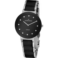 Jacques Lemans Monaco Massiv Edelstahl/High-Tech-Ceramic massiv Edelstahl Swarovskisteine 42-7G