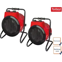 Toolland 2er Set Bauheizer 3 Stufen 3000W Baulüfter Heizgebläse