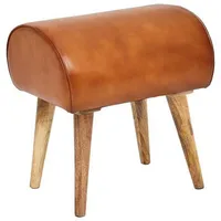Wohnling Sitzhocker 45x53x40 cm - Massivholz, Moderner Lederhocker gepolstert