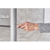 Hammerbacher YS12 höhenverstellbarer Schreibtisch buche rechteckig, 4-Fuß-Gestell grau 120,0