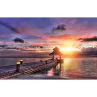 Papermoon Fototapete Maldives Sunset", bunt, Fototapeten Tapeten