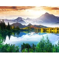 Papermoon Fototapete Mountain Lake", bunt, Fototapeten Tapeten