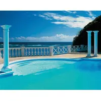 Papermoon Fototapete Pool View", bunt, Fototapeten Tapeten