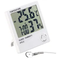 Pearl Digitales Thermometer & Hygrometer mit Außensensor, Uhr und