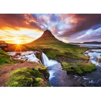 Papermoon Fototapete Kirkjufel Waterfalls Iceland", bunt, Fototapeten Tapeten