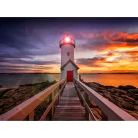 Papermoon Fototapete Annisquam Lighhouse Sunset", bunt, Fototapeten Tapeten