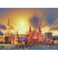 Papermoon Fototapete Red Square Sunset Moscow", bunt, Fototapeten Tapeten
