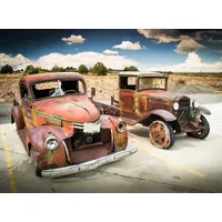 Papermoon Fototapete Abandoned Old Cars", bunt, Fototapeten Tapeten