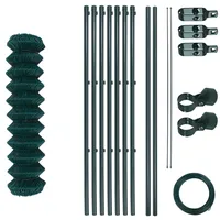 Estexo Maschendrahtzaun Komplettset 1,25 x 15 m Gartenzaunset Gartenzaun