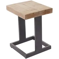 MCW Sitzhocker MCW-A15, Hocker Fußhocker Holzhocker, Tanne Holz rustikal