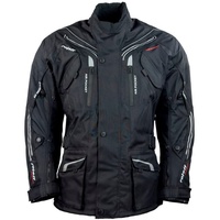 ROLEFF RACEWEAR Schwarze Motorradjacke mit Protektoren, Belüftungssystem, Klimamembrane und